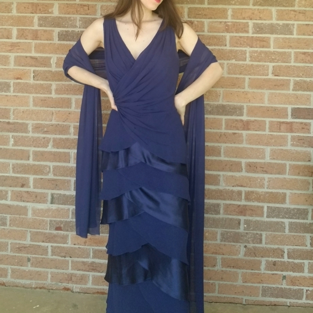 Elegant Navy Blue Maxi Dress